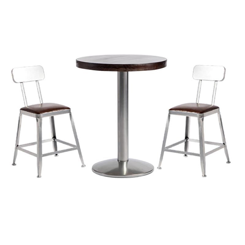 Set tavolo da bar in legno massello stile industriale da 1/2/3 pezzi