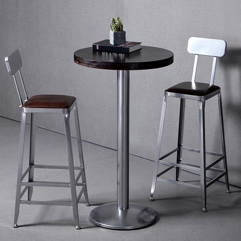 Set tavolo da bar in legno massello stile industriale da 1/2/3 pezzi