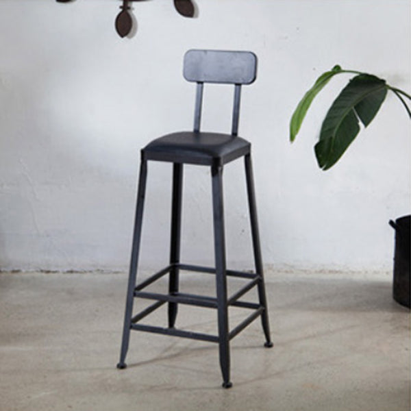 Industrial 1/5 Pieces Bar Table Set Rectangle Wood Counter Table with High Stools for Cafe Black 30"H Stool (Single) Clearhalo 'Bar Furniture' 'furn' 'furn_home_bar_bar_sets' 'Furniture' 'Home Bars & Bar Sets' 'home_bar_bar_sets' 'Kitchen & Dining Furniture' 6105525
