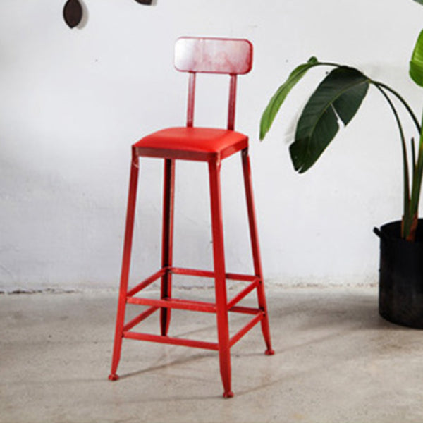 Industrial 1/5 Pieces Bar Table Set Rectangle Wood Counter Table with High Stools for Cafe Red 30"H Stool (Single) Clearhalo 'Bar Furniture' 'furn' 'furn_home_bar_bar_sets' 'Furniture' 'Home Bars & Bar Sets' 'home_bar_bar_sets' 'Kitchen & Dining Furniture' 6105530