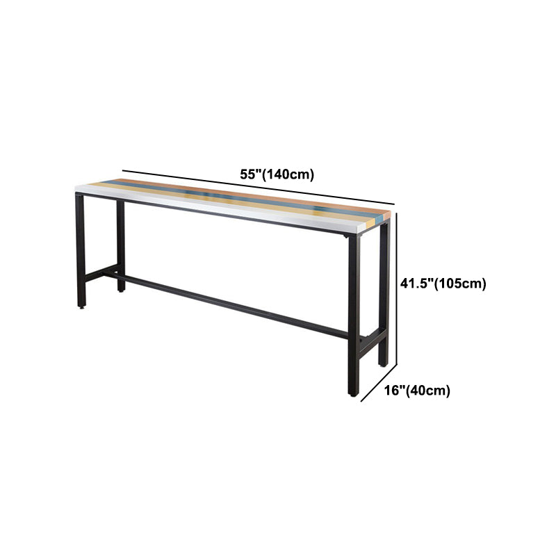 Industrial 1/5 Pieces Bar Table Set Rectangle Wood Counter Table with High Stools for Cafe Clearhalo 'Bar Furniture' 'furn' 'furn_home_bar_bar_sets' 'Furniture' 'Home Bars & Bar Sets' 'home_bar_bar_sets' 'Kitchen & Dining Furniture' 6105541