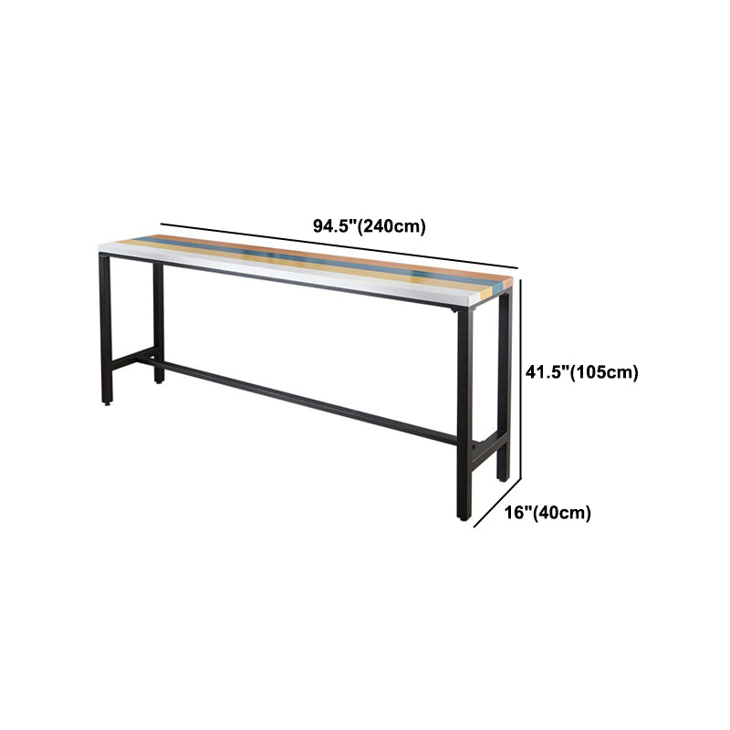 Industrial 1/5 Pieces Bar Table Set Rectangle Wood Counter Table with High Stools for Cafe Clearhalo 'Bar Furniture' 'furn' 'furn_home_bar_bar_sets' 'Furniture' 'Home Bars & Bar Sets' 'home_bar_bar_sets' 'Kitchen & Dining Furniture' 6105545