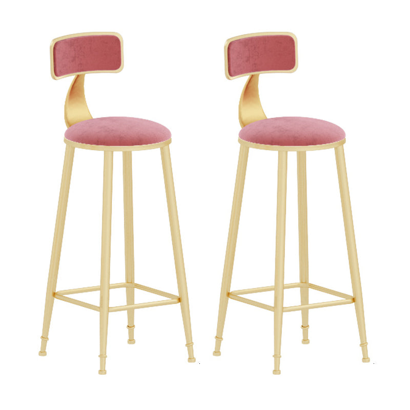 Glam Style Rectangle Bar Table 1/2/7 Pieces Faux Marble Counter Table Pink 30"H Stools (Set of 2) Clearhalo 'Bar Furniture' 'furn' 'furn_home_bar_bar_sets' 'Furniture' 'Home Bars & Bar Sets' 'home_bar_bar_sets' 'Kitchen & Dining Furniture' 6105550