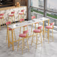Glam Style Rectangle Bar Table 1/2/7 Pieces Faux Marble Counter Table Clearhalo 'Bar Furniture' 'furn' 'furn_home_bar_bar_sets' 'Furniture' 'Home Bars & Bar Sets' 'home_bar_bar_sets' 'Kitchen & Dining Furniture' 6105551