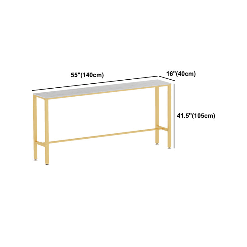 Glam Style Rectangle Bar Table 1/2/7 Pieces Faux Marble Counter Table Clearhalo 'Bar Furniture' 'furn' 'furn_home_bar_bar_sets' 'Furniture' 'Home Bars & Bar Sets' 'home_bar_bar_sets' 'Kitchen & Dining Furniture' 6105561