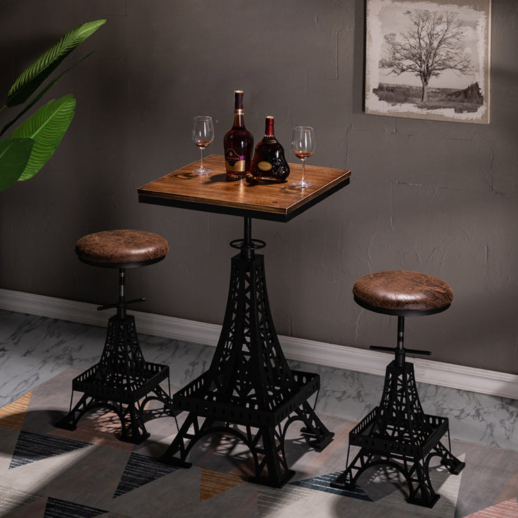 Ensemble de Table de Bar de Style industriel, 1/3 pièces, ensemble de Table de Bar en bois massif