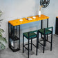 Industrial Rectangle Bar Set 1/3/5 Pieces Pine Wood Top Pub Table Set for Small Places 3 Pieces: Table, 2 Stools Clearhalo 'Bar Furniture' 'furn' 'furn_home_bar_bar_sets' 'Furniture' 'Home Bars & Bar Sets' 'home_bar_bar_sets' 'Kitchen & Dining Furniture' 6105630