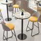 Industrial Round Bar Table Set 1/2/3 Pieces Stone Counter Table with Solid Back Stools Clearhalo 'Bar Furniture' 'furn' 'furn_home_bar_bar_sets' 'Furniture' 'Home Bars & Bar Sets' 'home_bar_bar_sets' 'Kitchen & Dining Furniture' 6105644