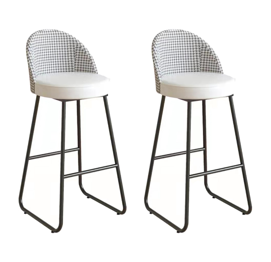 Industrial Round Bar Table Set 1/2/3 Pieces Stone Counter Table with Solid Back Stools White 30"H Stools (Set of 2) Clearhalo 'Bar Furniture' 'furn' 'furn_home_bar_bar_sets' 'Furniture' 'Home Bars & Bar Sets' 'home_bar_bar_sets' 'Kitchen & Dining Furniture' 6105648