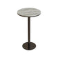 Industrial Round Bar Table Set 1/2/3 Pieces Stone Counter Table with Solid Back Stools Gray 24"L x 24"W Clearhalo 'Bar Furniture' 'furn' 'furn_home_bar_bar_sets' 'Furniture' 'Home Bars & Bar Sets' 'home_bar_bar_sets' 'Kitchen & Dining Furniture' 6105653