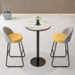 Industrial Round Bar Table Set 1/2/3 Pieces Stone Counter Table with Solid Back Stools 3 Pieces: Gray Table, 2 Yellow Stools Clearhalo 'Bar Furniture' 'furn' 'furn_home_bar_bar_sets' 'Furniture' 'Home Bars & Bar Sets' 'home_bar_bar_sets' 'Kitchen & Dining Furniture' 6105658