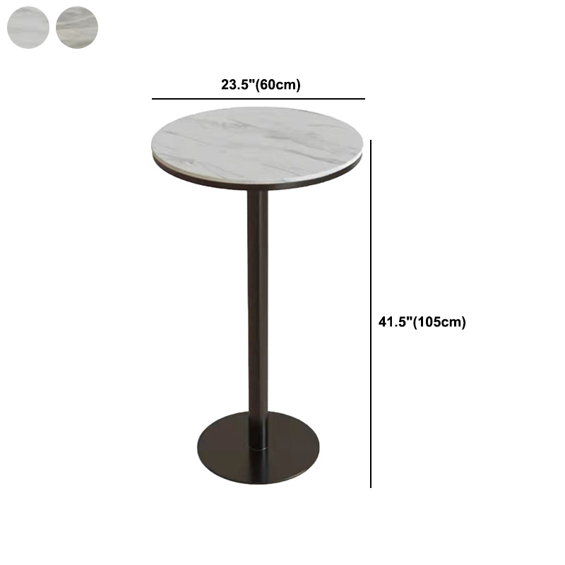 Industrial Round Bar Table Set 1/2/3 Pieces Stone Counter Table with Solid Back Stools Clearhalo 'Bar Furniture' 'furn' 'furn_home_bar_bar_sets' 'Furniture' 'Home Bars & Bar Sets' 'home_bar_bar_sets' 'Kitchen & Dining Furniture' 6105661