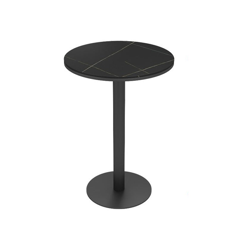 1/2/3 Pieces Industrial Black Bar Table Set Round Bistro Set with Solid Back Stools Black 24"L x 24"W Clearhalo 'Bar Furniture' 'furn' 'furn_home_bar_bar_sets' 'Furniture' 'Home Bars & Bar Sets' 'home_bar_bar_sets' 'Kitchen & Dining Furniture' 6105665