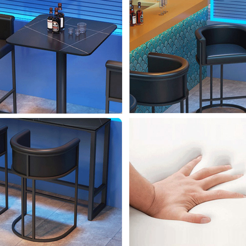 1/2/3 Pieces Industrial Black Bar Table Set Round Bistro Set with Solid Back Stools Clearhalo 'Bar Furniture' 'furn' 'furn_home_bar_bar_sets' 'Furniture' 'Home Bars & Bar Sets' 'home_bar_bar_sets' 'Kitchen & Dining Furniture' 6105669