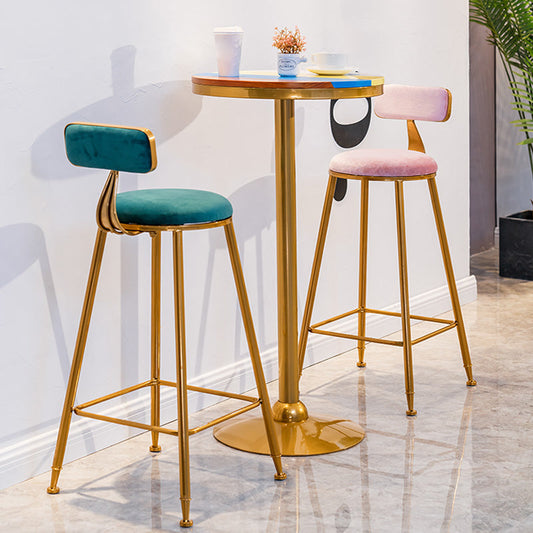 Solid Wood Bar Table Set Glam Round 1/3 Pieces Counter Table for Dining Room