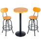 1/2/3 Pieces Industrial Style Round Bar Table Set Solid Wood Bistro Set 3 Pieces: 1 Brown Table, 2 Brown Stools Clearhalo 'Bar Furniture' 'furn' 'furn_home_bar_bar_sets' 'Furniture' 'Home Bars & Bar Sets' 'home_bar_bar_sets' 'Kitchen & Dining Furniture' 6105693