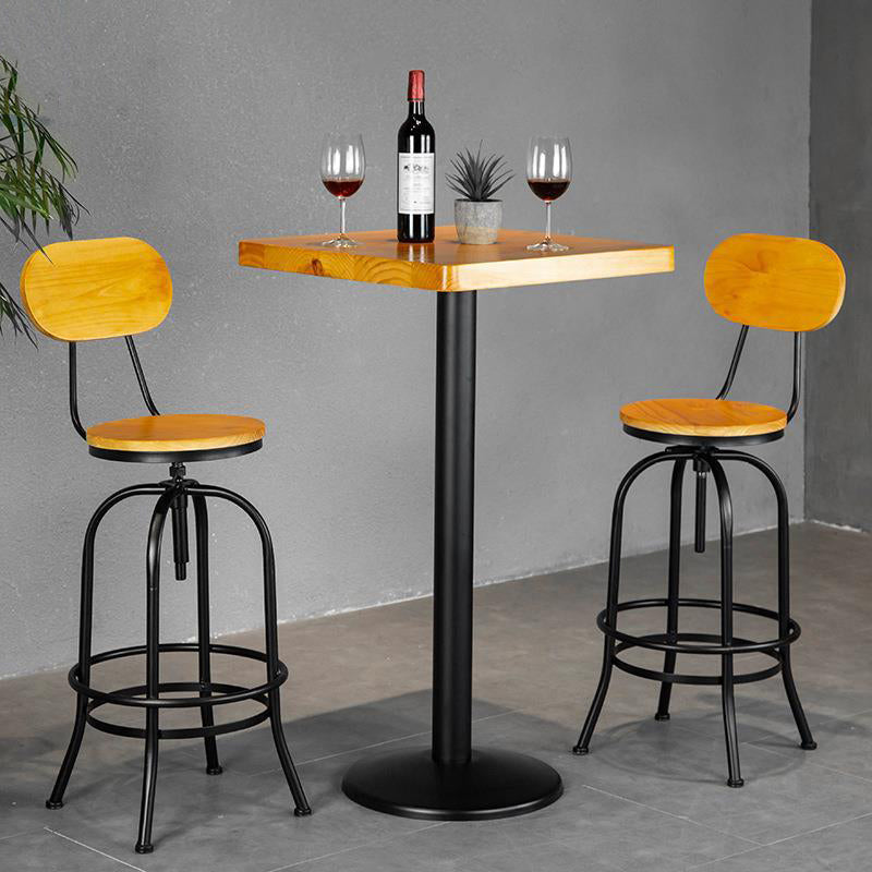 1/2/3 Pieces Industrial Style Round Bar Table Set Solid Wood Bistro Set Clearhalo 'Bar Furniture' 'furn' 'furn_home_bar_bar_sets' 'Furniture' 'Home Bars & Bar Sets' 'home_bar_bar_sets' 'Kitchen & Dining Furniture' 6105698