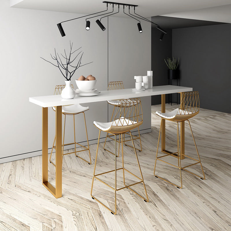 Solid Wood Bar Table Set Glam Rectangle 1/3/4/5 Pieces Counter Table 5 Pieces: Table, 4 Stools Clearhalo 'Bar Furniture' 'furn' 'furn_home_bar_bar_sets' 'Furniture' 'Home Bars & Bar Sets' 'home_bar_bar_sets' 'Kitchen & Dining Furniture' 6105716