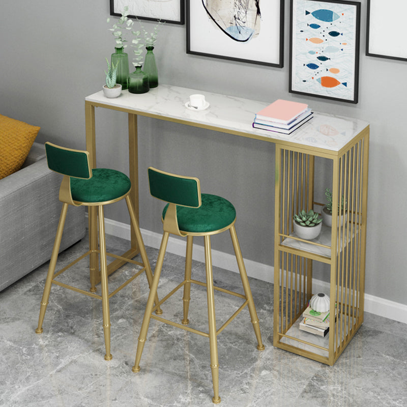 1/3/5 Pieces Bar Table Set Glam Rectangular Table and Stool Set 3 Pieces: Table, 2 Green Stools Clearhalo 'Bar Furniture' 'furn' 'furn_home_bar_bar_sets' 'Furniture' 'Home Bars & Bar Sets' 'home_bar_bar_sets' 'Kitchen & Dining Furniture' 6105756