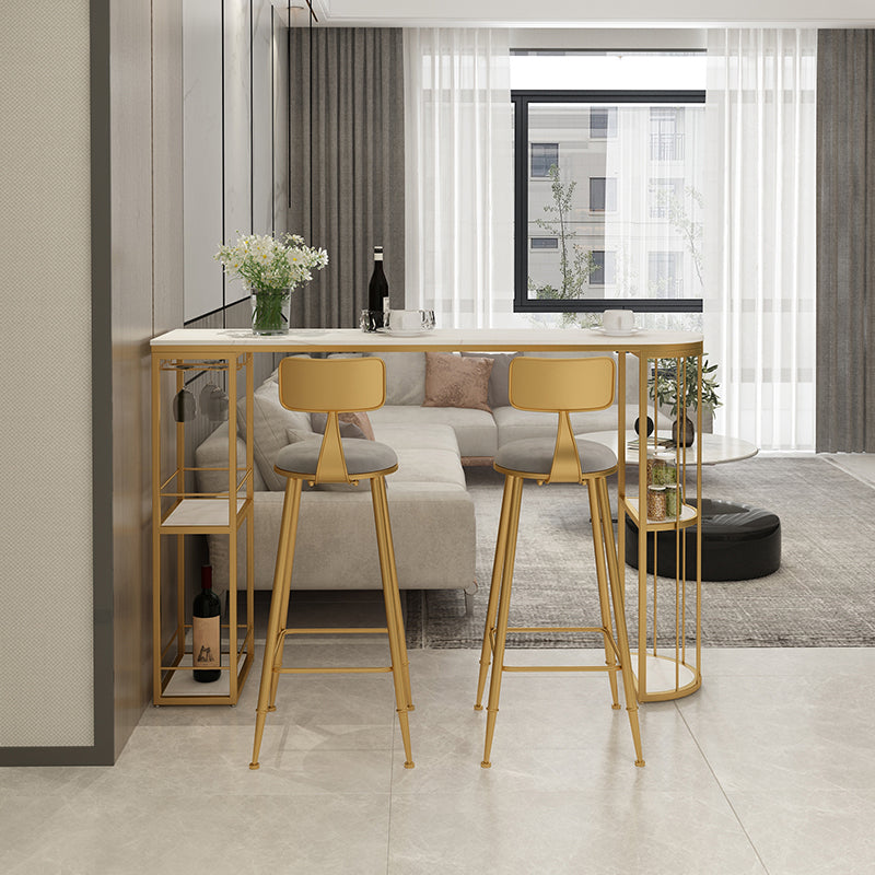Glam Style Fixed Bar Table 1/2/3 Pieces Stone Counter Table for Dining Room Clearhalo 'Bar Furniture' 'furn' 'furn_home_bar_bar_sets' 'Furniture' 'Home Bars & Bar Sets' 'home_bar_bar_sets' 'Kitchen & Dining Furniture' 6105781