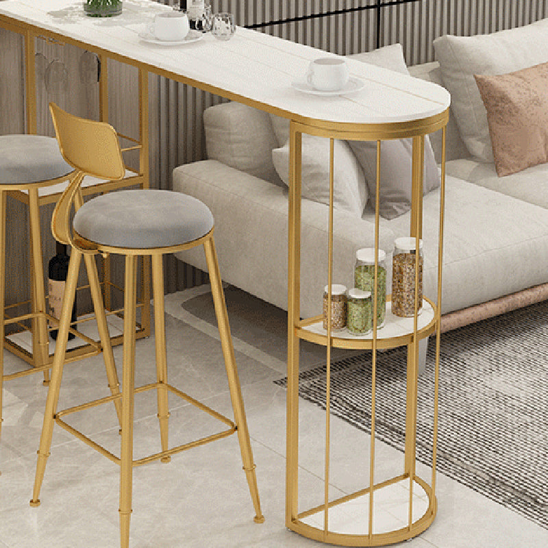 Glam Style Fixed Bar Table 1/2/3 Pieces Stone Counter Table for Dining Room Clearhalo 'Bar Furniture' 'furn' 'furn_home_bar_bar_sets' 'Furniture' 'Home Bars & Bar Sets' 'home_bar_bar_sets' 'Kitchen & Dining Furniture' 6105783