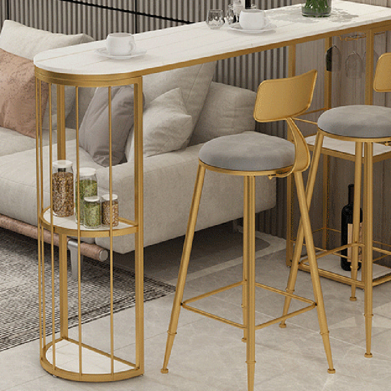 Glam Style Fixed Bar Table 1/2/3 Pieces Stone Counter Table for Dining Room Clearhalo 'Bar Furniture' 'furn' 'furn_home_bar_bar_sets' 'Furniture' 'Home Bars & Bar Sets' 'home_bar_bar_sets' 'Kitchen & Dining Furniture' 6105785