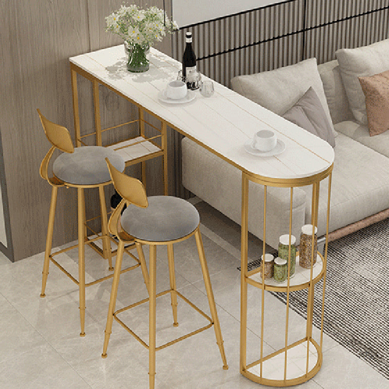 Glam Style Fixed Bar Table 1/2/3 Pieces Stone Counter Table for Dining Room Clearhalo 'Bar Furniture' 'furn' 'furn_home_bar_bar_sets' 'Furniture' 'Home Bars & Bar Sets' 'home_bar_bar_sets' 'Kitchen & Dining Furniture' 6105788