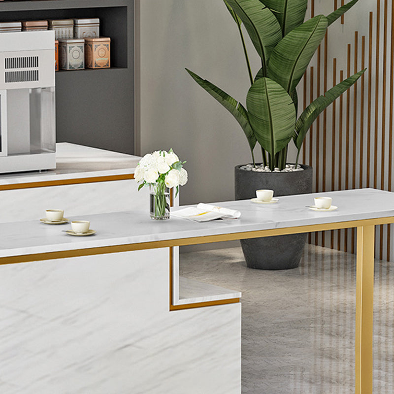 Modern Faux Marble Top Pub Table Set 1/3/5 Pieces White Bar Set with Upholstered Stools Clearhalo 'Bar Furniture' 'furn' 'furn_home_bar_bar_sets' 'Furniture' 'Home Bars & Bar Sets' 'home_bar_bar_sets' 'Kitchen & Dining Furniture' 6105822