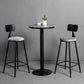 1/2/3 Pieces Round Bar Table Set Stone Bar Table with Upholstered Bar Stools