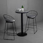 1/2/3 Pieces Round Bar Table Set Stone Bar Table with Upholstered Bar Stools