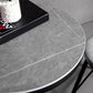 1/2/3 Pieces Round Bar Table Set Stone Bar Table with Upholstered Bar Stools