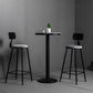 1/2/3 Pieces Round Bar Table Set Stone Bar Table with Upholstered Bar Stools