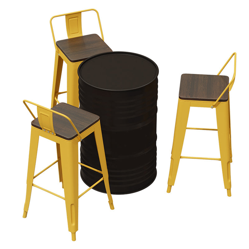 1/3/4 Pieces Industrial Style Bar Stool and Table Set Metal Bar Table Set 4 Pieces: Table, 3 Stools Clearhalo 'Bar Furniture' 'furn' 'furn_home_bar_bar_sets' 'Furniture' 'Home Bars & Bar Sets' 'home_bar_bar_sets' 'Kitchen & Dining Furniture' 6105878