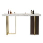 1/2/3 Pieces White Bar Set Glam Stone Top Pub Table with Brown Upholstered Stools Clearhalo 'Bar Furniture' 'furn' 'furn_home_bar_bar_sets' 'Furniture' 'Home Bars & Bar Sets' 'home_bar_bar_sets' 'Kitchen & Dining Furniture' 6105887