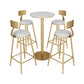 Glam Bar Pub Table Set 1/2/3/5 Pieces Bar Table and Stools for Living Room 5 Pieces: 1 White Gold Table, 4 Stools Clearhalo 'Bar Furniture' 'furn' 'furn_home_bar_bar_sets' 'Furniture' 'Home Bars & Bar Sets' 'home_bar_bar_sets' 'Kitchen & Dining Furniture' 6105926