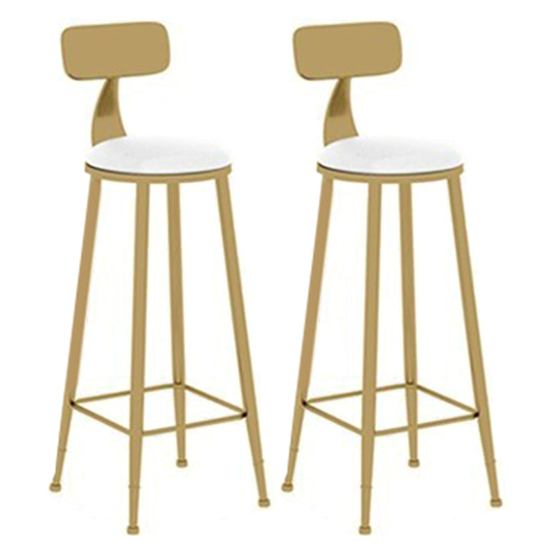 Glam Bar Pub Table Set 1/2/3/5 Pieces Bar Table and Stools for Living Room White-Gold 30"H Stools (Set of 2) Clearhalo 'Bar Furniture' 'furn' 'furn_home_bar_bar_sets' 'Furniture' 'Home Bars & Bar Sets' 'home_bar_bar_sets' 'Kitchen & Dining Furniture' 6105931