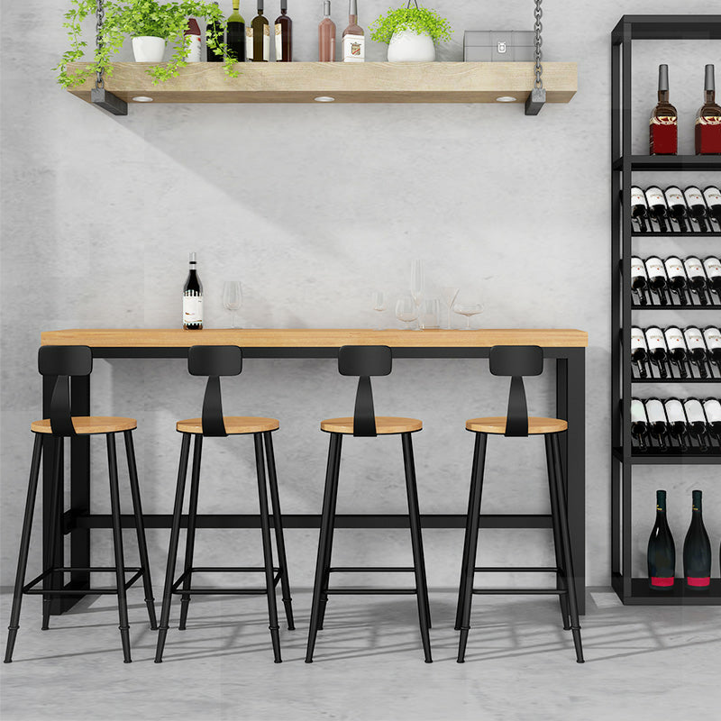 Juego de mesa de Bar con tapa de madera de pino, 1/5/9 piezas, juego de mesa de Pub rectangular Industrial