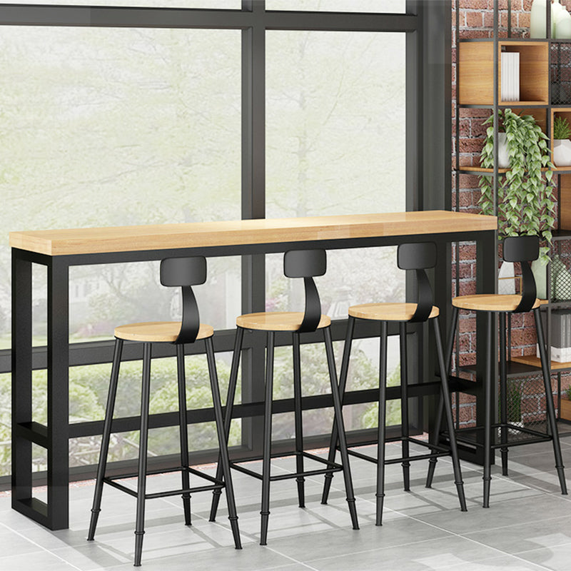 Juego de mesa de Bar con tapa de madera de pino, 1/5/9 piezas, juego de mesa de Pub rectangular Industrial