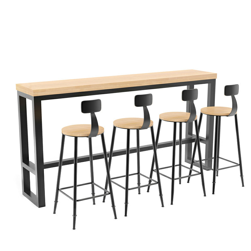 Juego de mesa de Bar con tapa de madera de pino, 1/5/9 piezas, juego de mesa de Pub rectangular Industrial