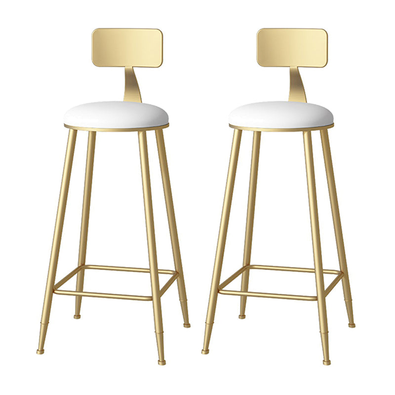 Glam 1/2/3/5 Pieces Table and Stool Set Gold Bar Table and Stools White-Gold 30"H Stools (Set of 2) Clearhalo 'Bar Furniture' 'furn' 'furn_home_bar_bar_sets' 'Furniture' 'Home Bars & Bar Sets' 'home_bar_bar_sets' 'Kitchen & Dining Furniture' 6105984
