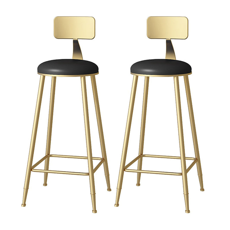 Glam 1/2/3/5 Pieces Table and Stool Set Gold Bar Table and Stools Black-Gold 30"H Stools (Set of 2) Clearhalo 'Bar Furniture' 'furn' 'furn_home_bar_bar_sets' 'Furniture' 'Home Bars & Bar Sets' 'home_bar_bar_sets' 'Kitchen & Dining Furniture' 6105986