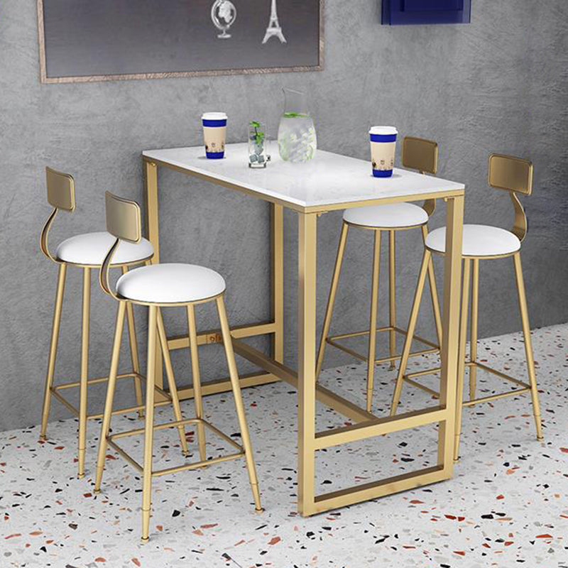 Glam 1/2/3/5 Pieces Table and Stool Set Gold Bar Table and Stools Clearhalo 'Bar Furniture' 'furn' 'furn_home_bar_bar_sets' 'Furniture' 'Home Bars & Bar Sets' 'home_bar_bar_sets' 'Kitchen & Dining Furniture' 6105988