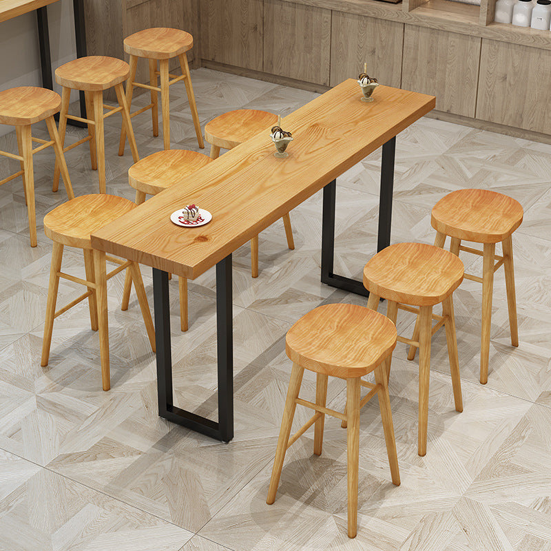 1/2/4/7/9 Pieces Industrial Rectangular Pub Table Set Wooden Counter Table Set Clearhalo 'Bar Furniture' 'furn' 'furn_home_bar_bar_sets' 'Furniture' 'Home Bars & Bar Sets' 'home_bar_bar_sets' 'Kitchen & Dining Furniture' 6106007