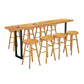 1/2/4/7/9 Pieces Industrial Rectangular Pub Table Set Wooden Counter Table Set 9 Pieces: Table, 8 Wood Stools Clearhalo 'Bar Furniture' 'furn' 'furn_home_bar_bar_sets' 'Furniture' 'Home Bars & Bar Sets' 'home_bar_bar_sets' 'Kitchen & Dining Furniture' 6106009