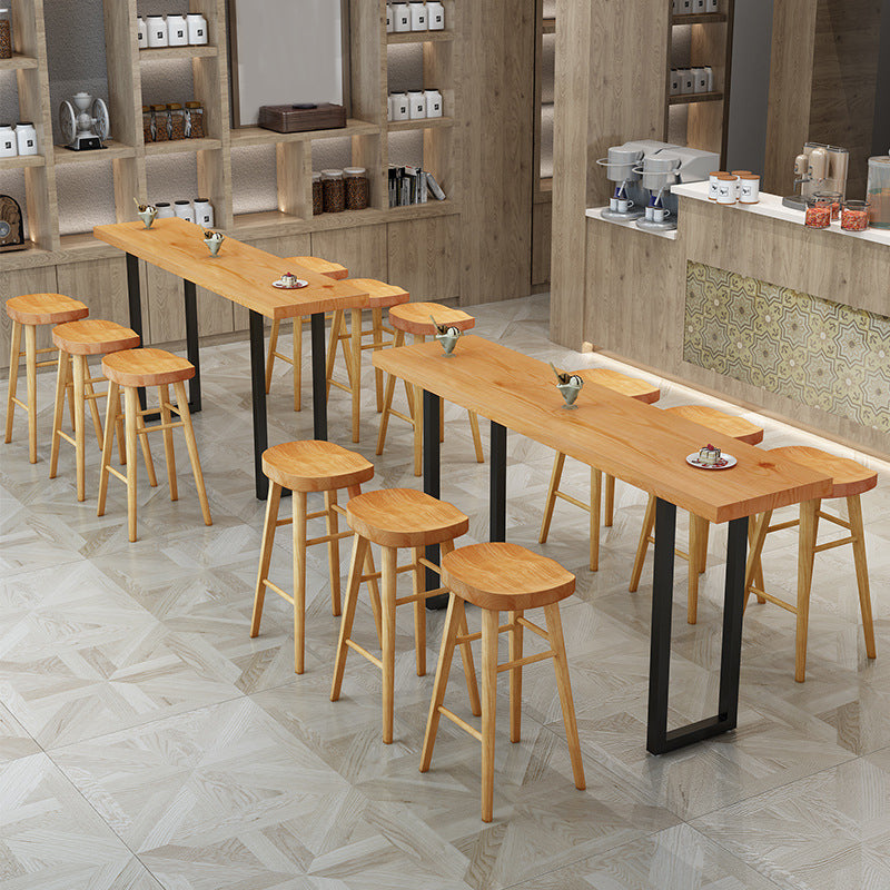 1/2/4/7/9 Pieces Industrial Rectangular Pub Table Set Wooden Counter Table Set Clearhalo 'Bar Furniture' 'furn' 'furn_home_bar_bar_sets' 'Furniture' 'Home Bars & Bar Sets' 'home_bar_bar_sets' 'Kitchen & Dining Furniture' 6106010