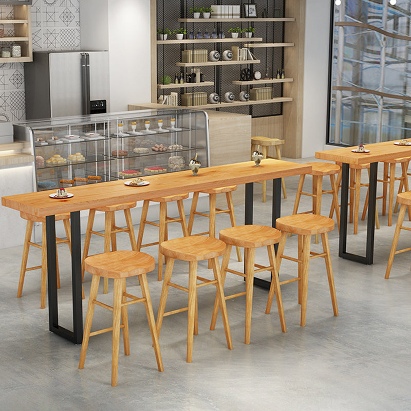 1/2/4/7/9 Pieces Industrial Rectangular Pub Table Set Wooden Counter Table Set Clearhalo 'Bar Furniture' 'furn' 'furn_home_bar_bar_sets' 'Furniture' 'Home Bars & Bar Sets' 'home_bar_bar_sets' 'Kitchen & Dining Furniture' 6106022