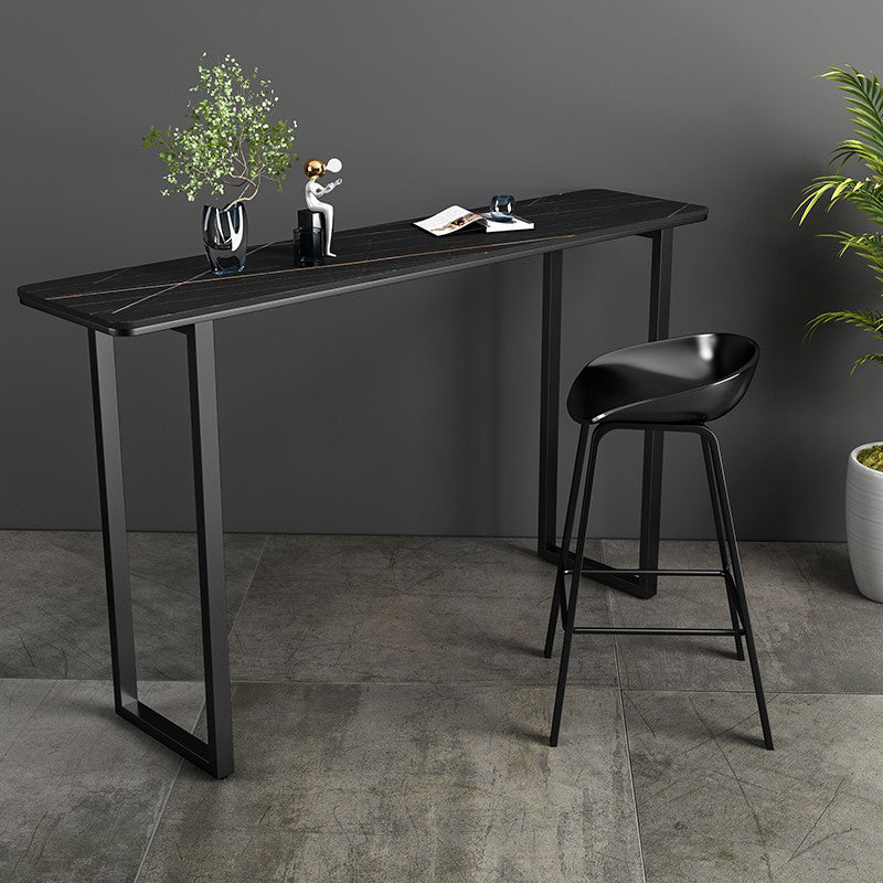1/2/3/5 Pieces Bar Table and Stools Industrial Bar Pub Table Set 2 Pieces: 1 Black Table, 1 Gray Stool Clearhalo 'Bar Furniture' 'furn' 'furn_home_bar_bar_sets' 'Furniture' 'Home Bars & Bar Sets' 'home_bar_bar_sets' 'Kitchen & Dining Furniture' 6106036