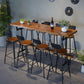 1/5/7/9 stuks industriële rechthoekige pubtafel set houten aanrechttafel met hoge ontlasting
