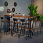 1/5/7/9 stuks industriële rechthoekige pubtafel set houten aanrechttafel met hoge ontlasting