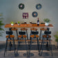 1/5/7/9 stuks industriële rechthoekige pubtafel set houten aanrechttafel met hoge ontlasting